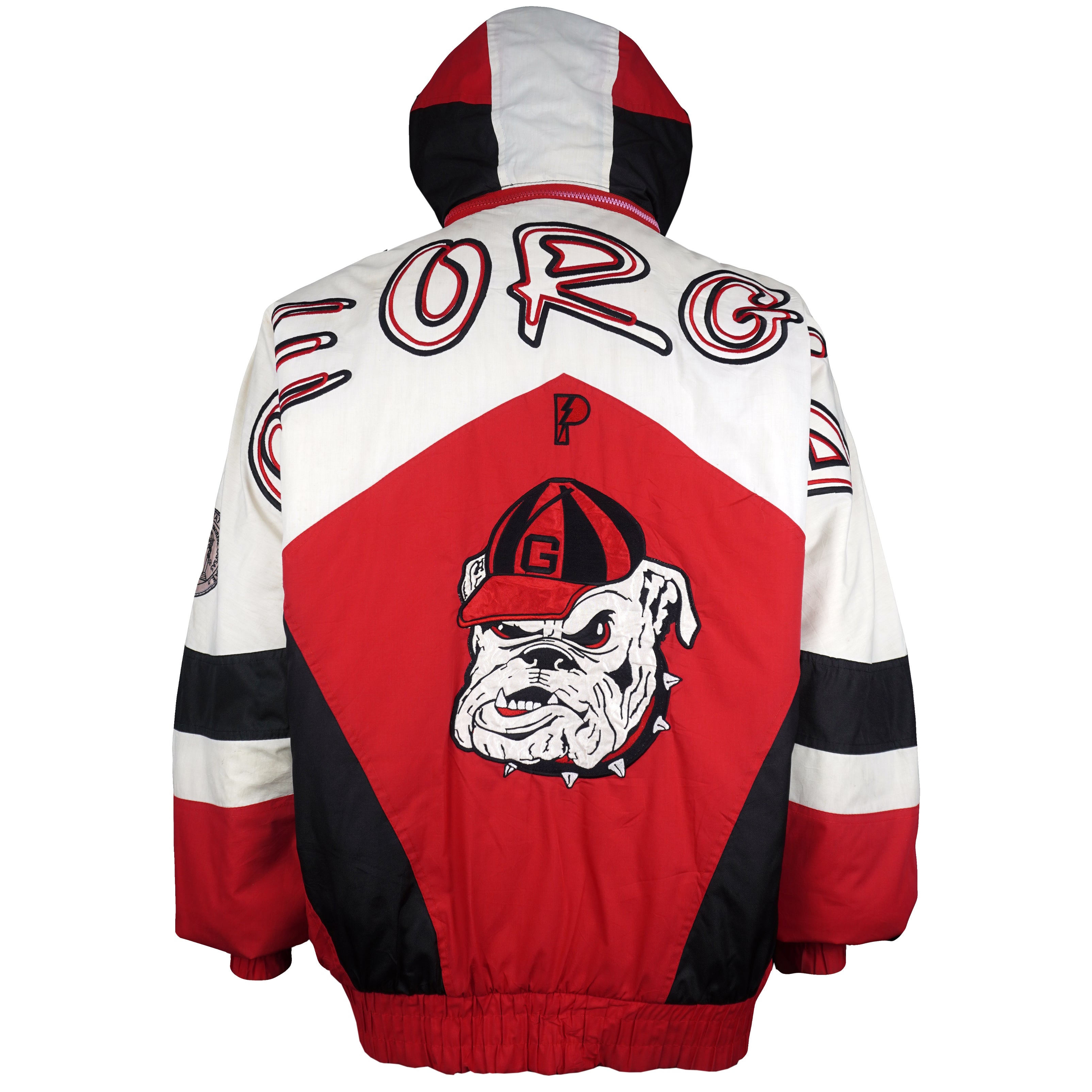 NCAA (Pro Player) - Georgia Bulldogs Hooded Puffer Jacket 1990s X-Large Vintage Retro