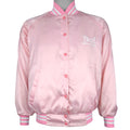 Budweiser - Pink Bud Light Bomber Satin Jacket 1990s Medium Vintage Retro