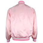 Budweiser - Pink Bud Light Bomber Satin Jacket 1990s Medium Vintage Retro