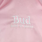 Budweiser - Pink Bud Light Bomber Satin Jacket 1990s Medium Vintage Retro