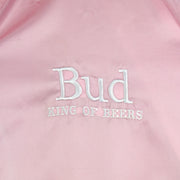 Budweiser - Pink Bud Light Bomber Satin Jacket 1990s Medium Vintage Retro