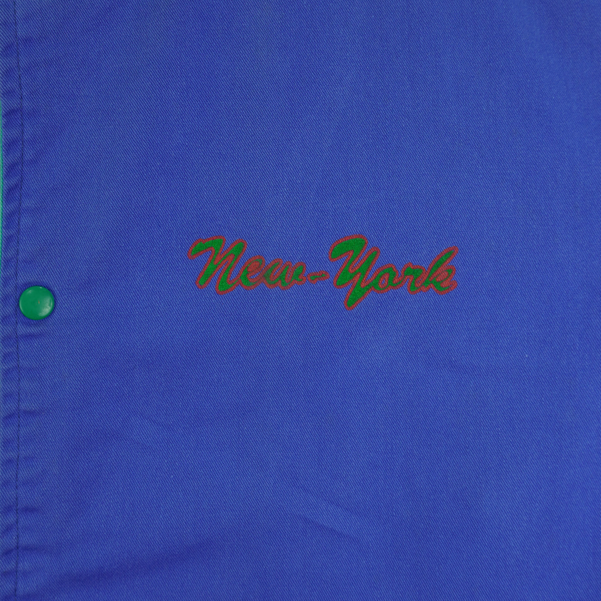 Vintage (Wajctex) - Blue & Green New York BGE 88 Denim Jacket 1990s Large Vintage Retro