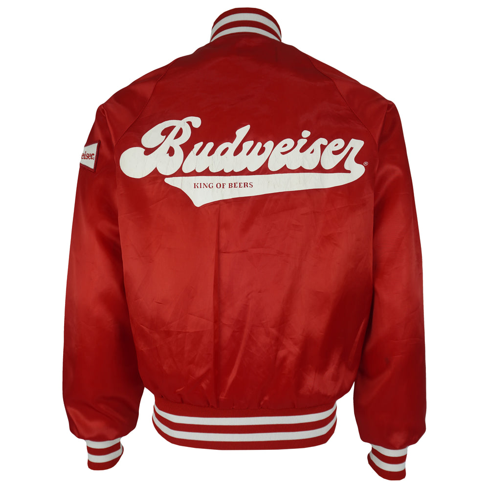 Budweiser - Bud King Of Beers Button-Up Satin Jacket 1990s Small Vintage Retro