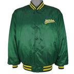 MLB (Swingster) - Oakland Athletics Bomber Satin Jacket 1990s X-Large Vintage Retro Baseball