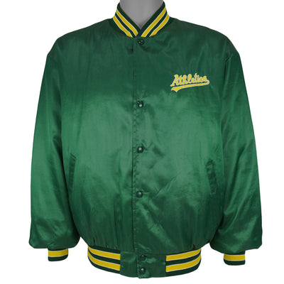 MLB (Swingster) - Oakland Athletics Bomber Satin Jacket 1990s X-Large