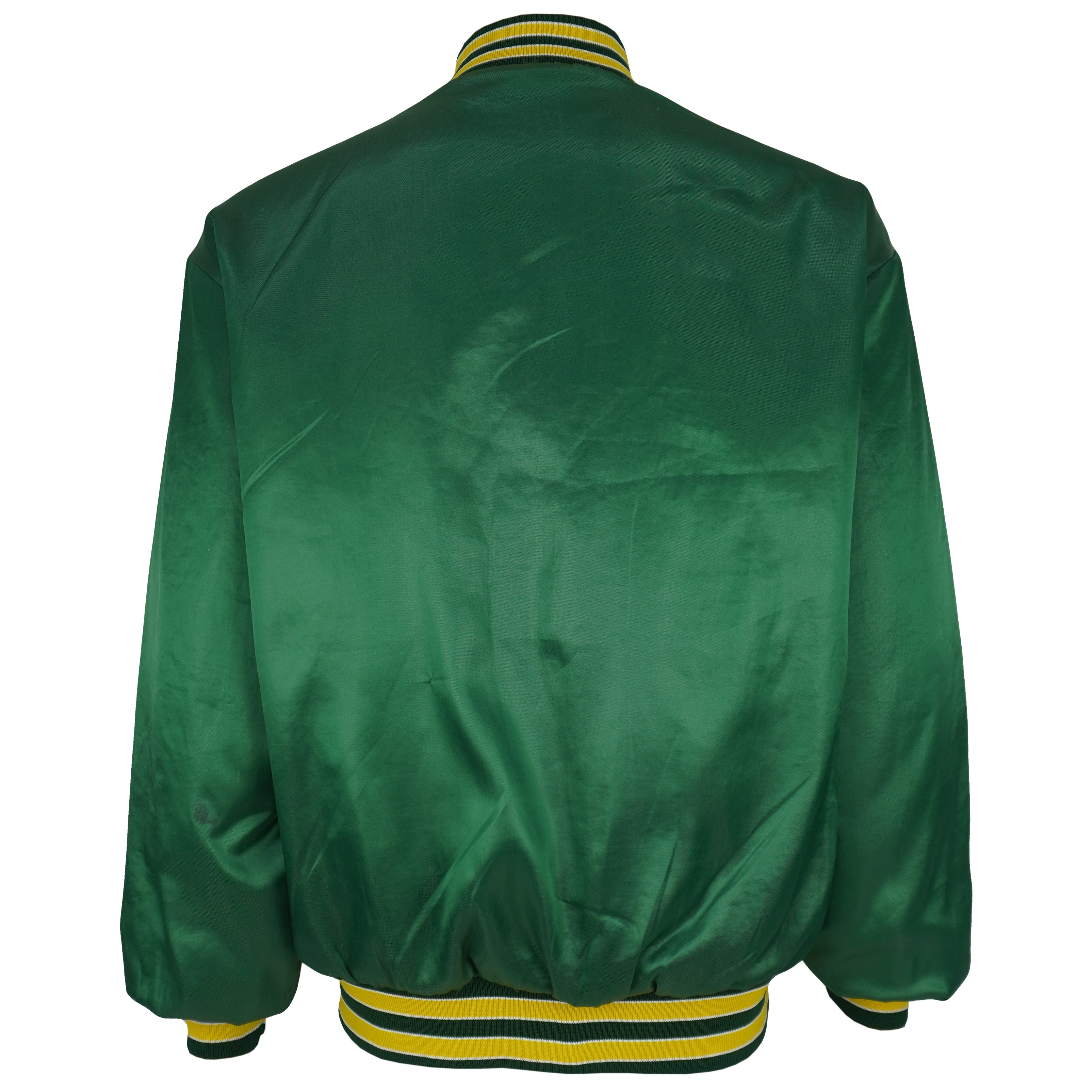 MLB (Swingster) - Oakland Athletics Bomber Satin Jacket 1990s X-Large Vintage Retro Baseball