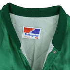 MLB (Swingster) - Oakland Athletics Bomber Satin Jacket 1990s X-Large Vintage Retro Baseball