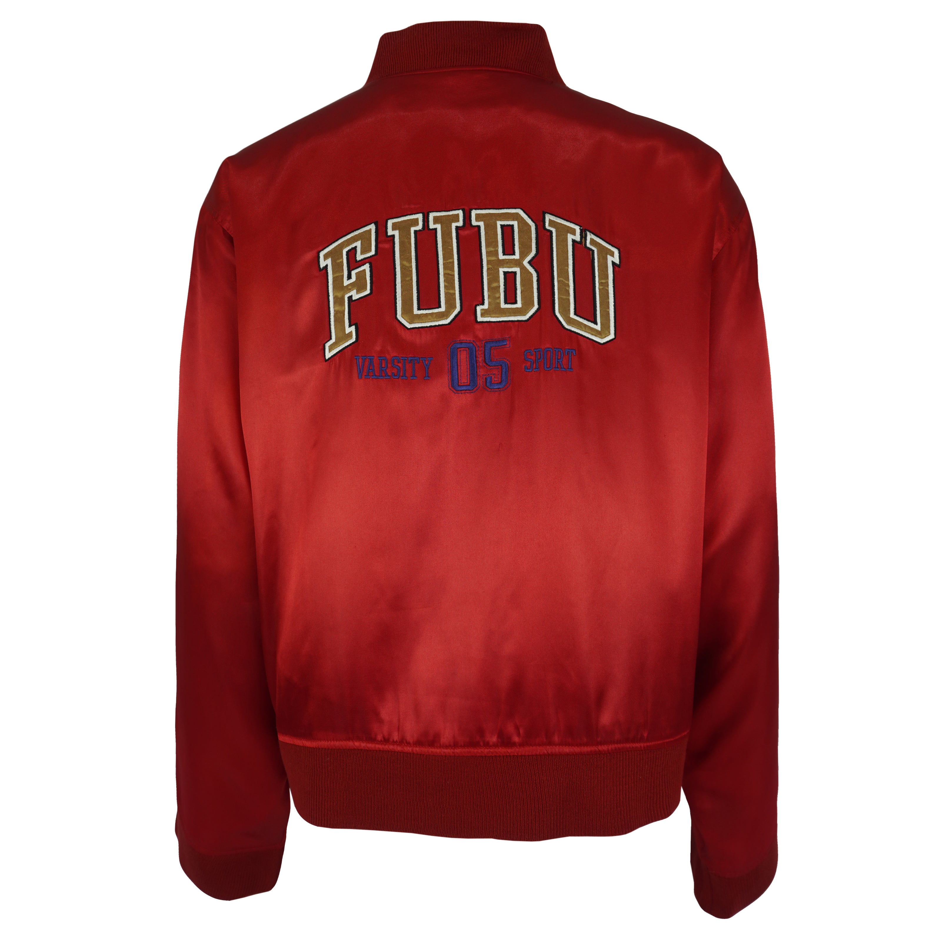 FUBU - Varsity 05 Sport Spell-Out Satin Jacket 1990s 3X-Large Vintage Retro