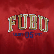 FUBU - Varsity 05 Sport Spell-Out Satin Jacket 1990s 3X-Large Vintage Retro