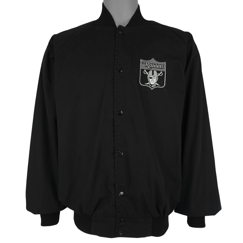 NFL (Auburn) - Los Angeles Raiders Embroidered Button-Up Jacket 1990s X-Large Vintage Retro Football