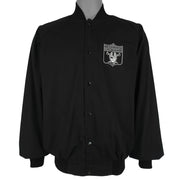 NFL (Auburn) - Los Angeles Raiders Embroidered Button-Up Jacket 1990s X-Large Vintage Retro Football