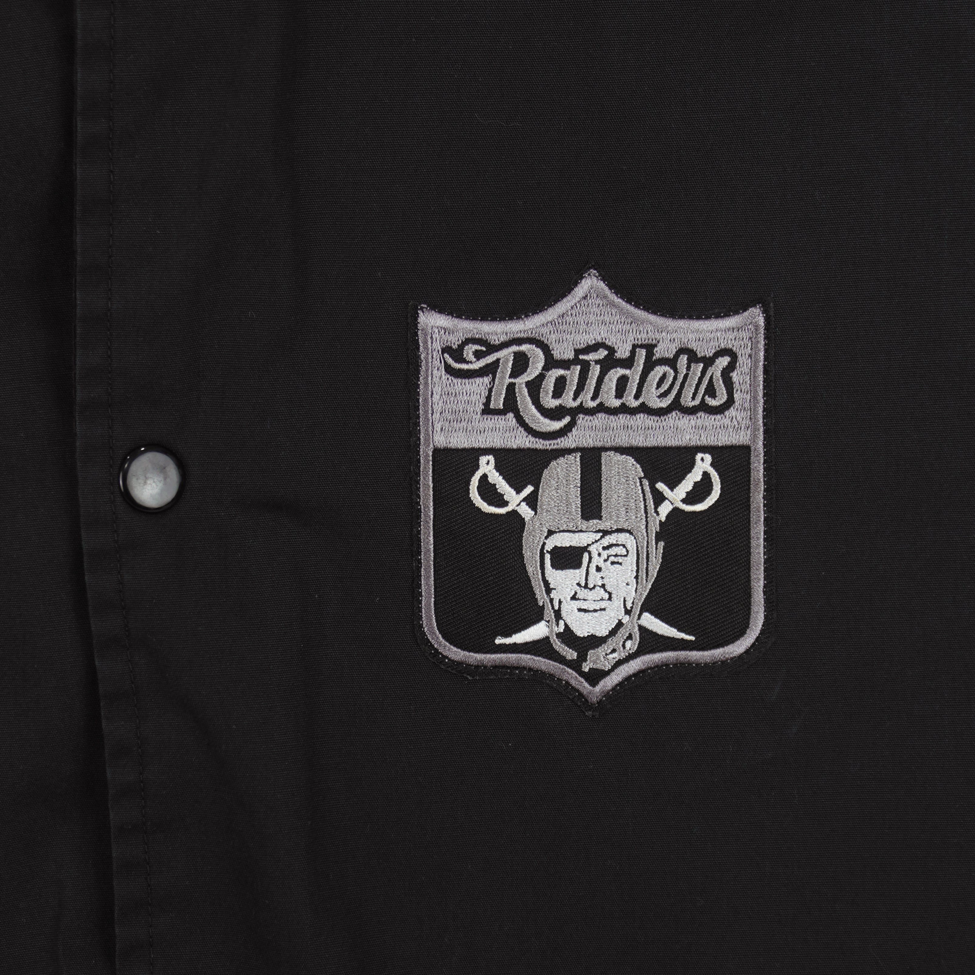 NFL (Auburn) - Los Angeles Raiders Embroidered Button-Up Jacket 1990s X-Large Vintage Retro Football