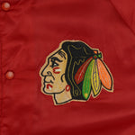 NHL (Chalk Line) - Chicago Blackhawks Satin Puffer Jacket 1990s X-Large Vintage Retro Hockey