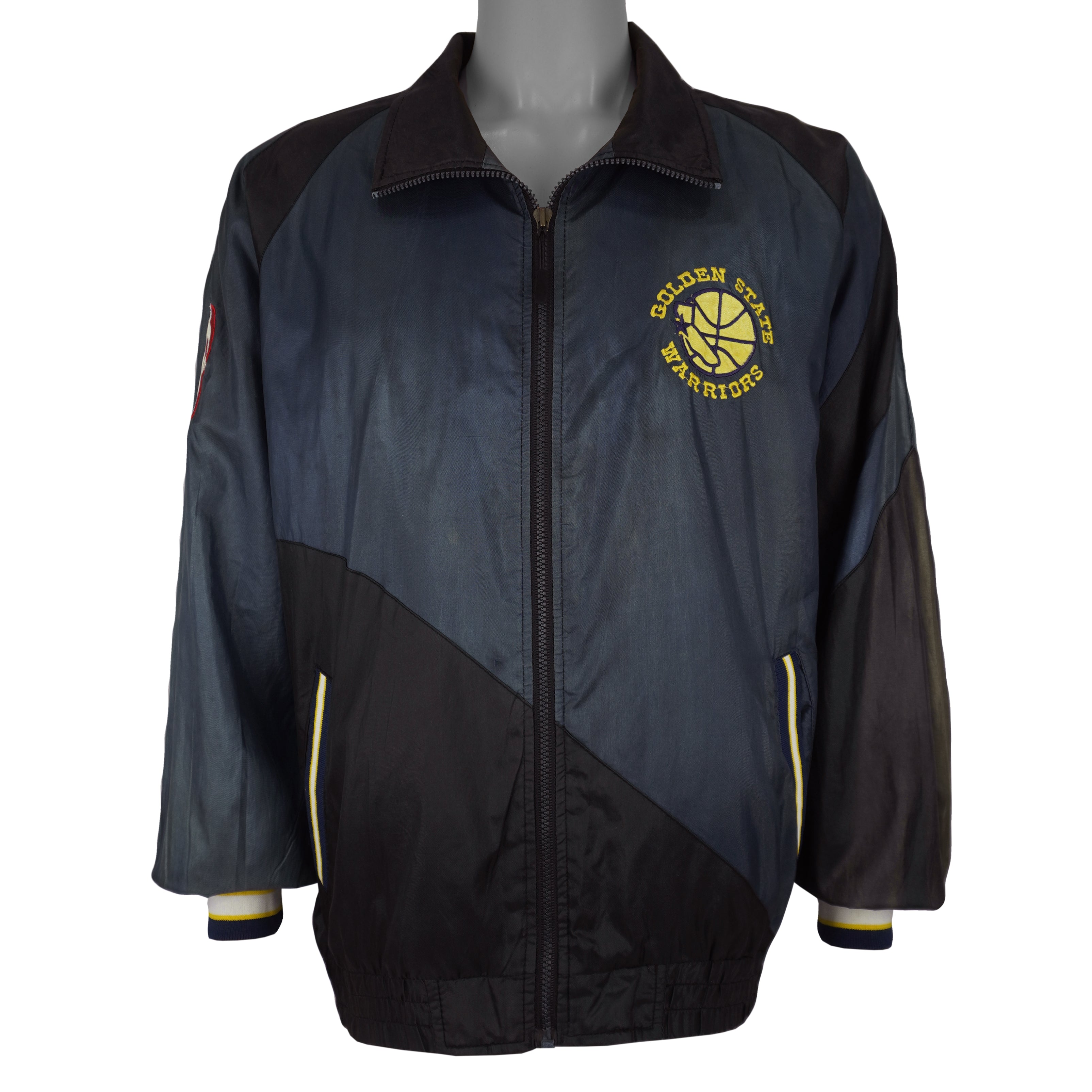 NBA (Pro Player) - Golden State Warriors Zip-Up Windbreaker 1990s Medium Vintage Retro Basketball