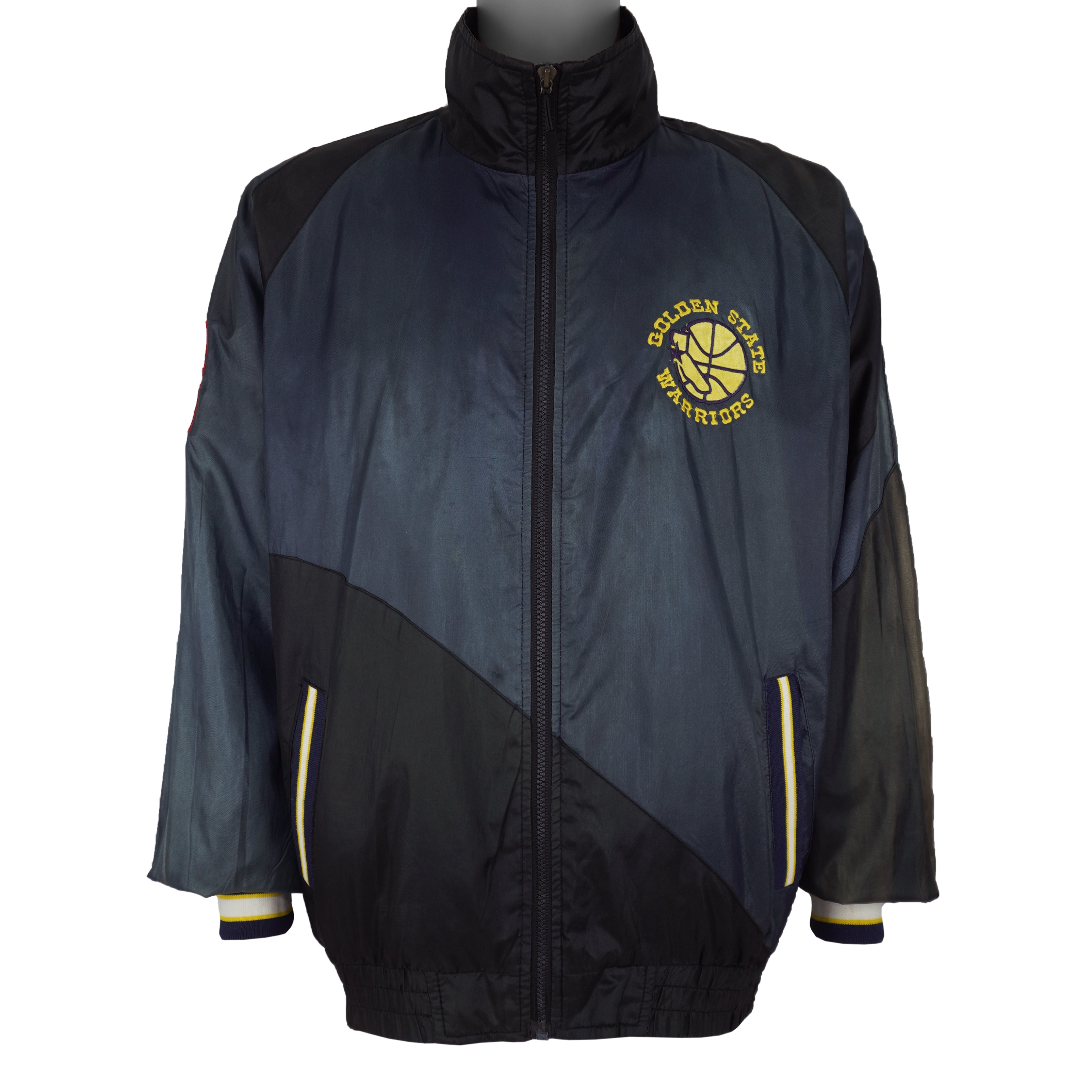 NBA (Pro Player) - Golden State Warriors Zip-Up Windbreaker 1990s Medium Vintage Retro Basketball