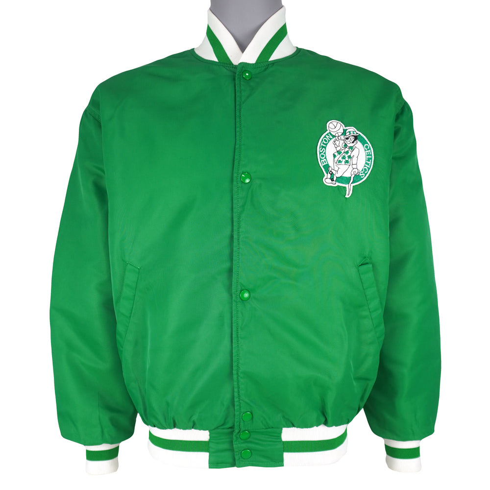 NBA (Spalding) - Boston Celtics Satin Puffer Jacket 1990s Large Vintage Retro Basketball