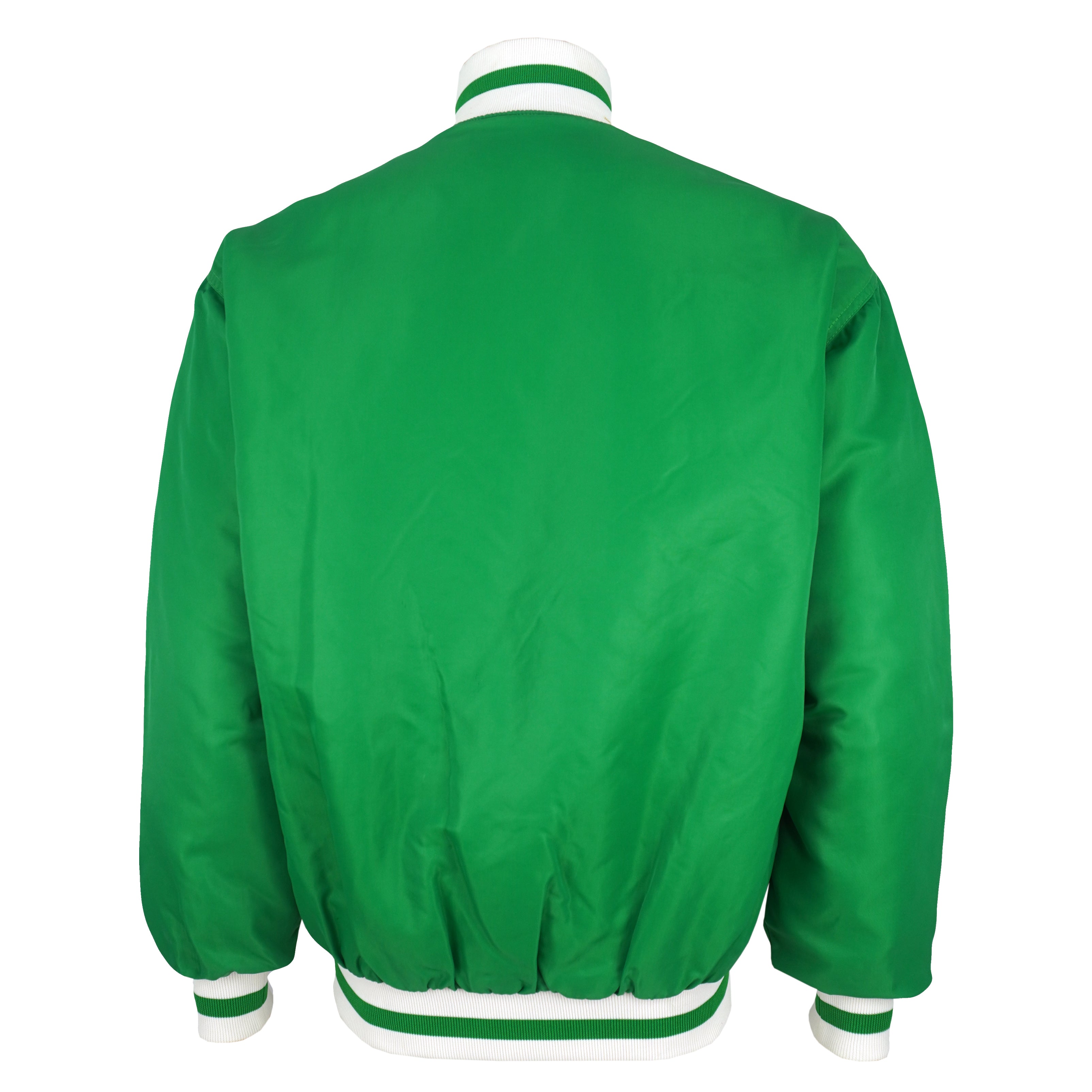 NBA (Spalding) - Boston Celtics Satin Puffer Jacket 1990s Large Vintage Retro Basketball