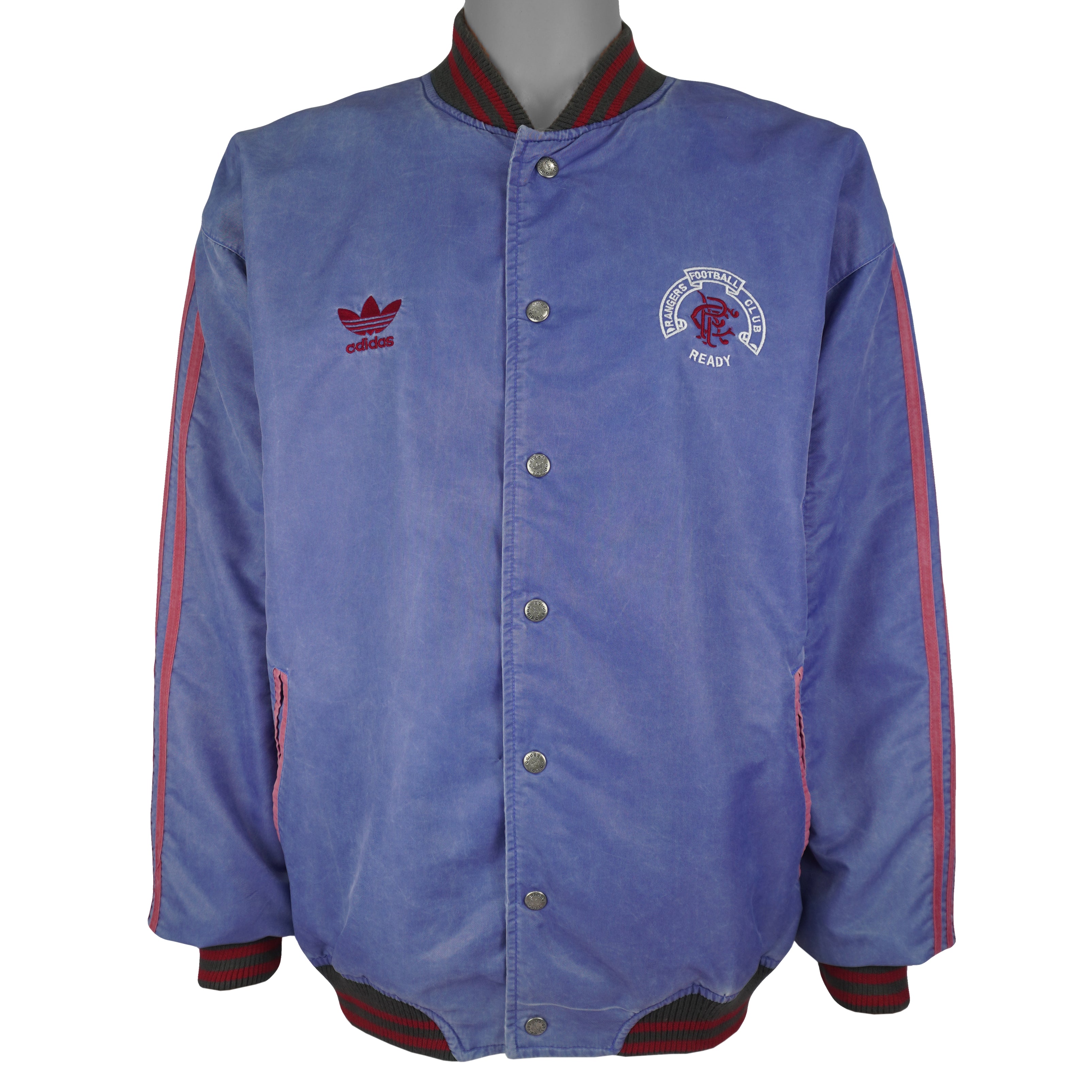 Adidas - Rangers Football Club Embroidered Bomber Jacket 1990s Large Vintage Retro