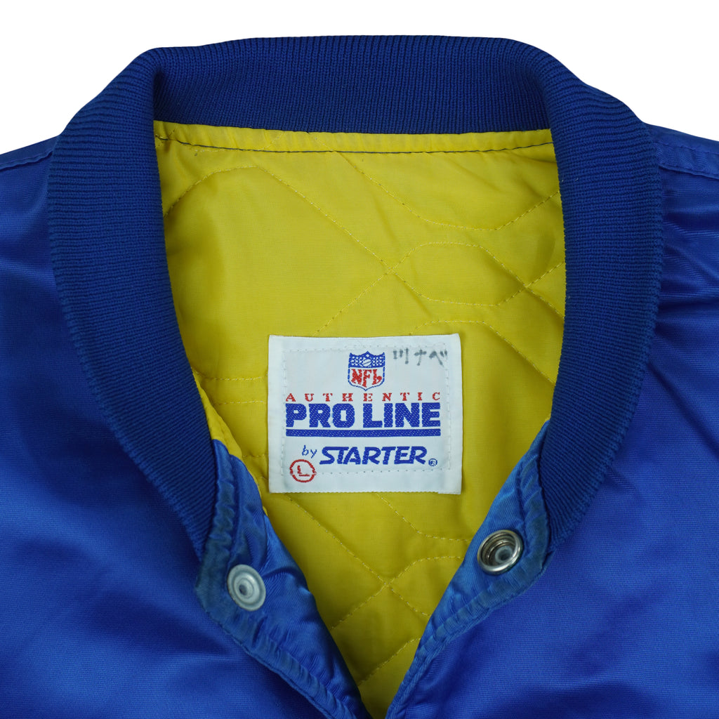 Starter (NFL) - Los Angeles Rams Button-Up Satin Jacket 1990s Large Vintage Retro Football