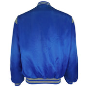 NFL - Blue Detroit Lions Satin Jacket 1990s Medium Vintage Retro Football
