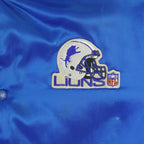 NFL - Blue Detroit Lions Satin Jacket 1990s Medium Vintage Retro Football