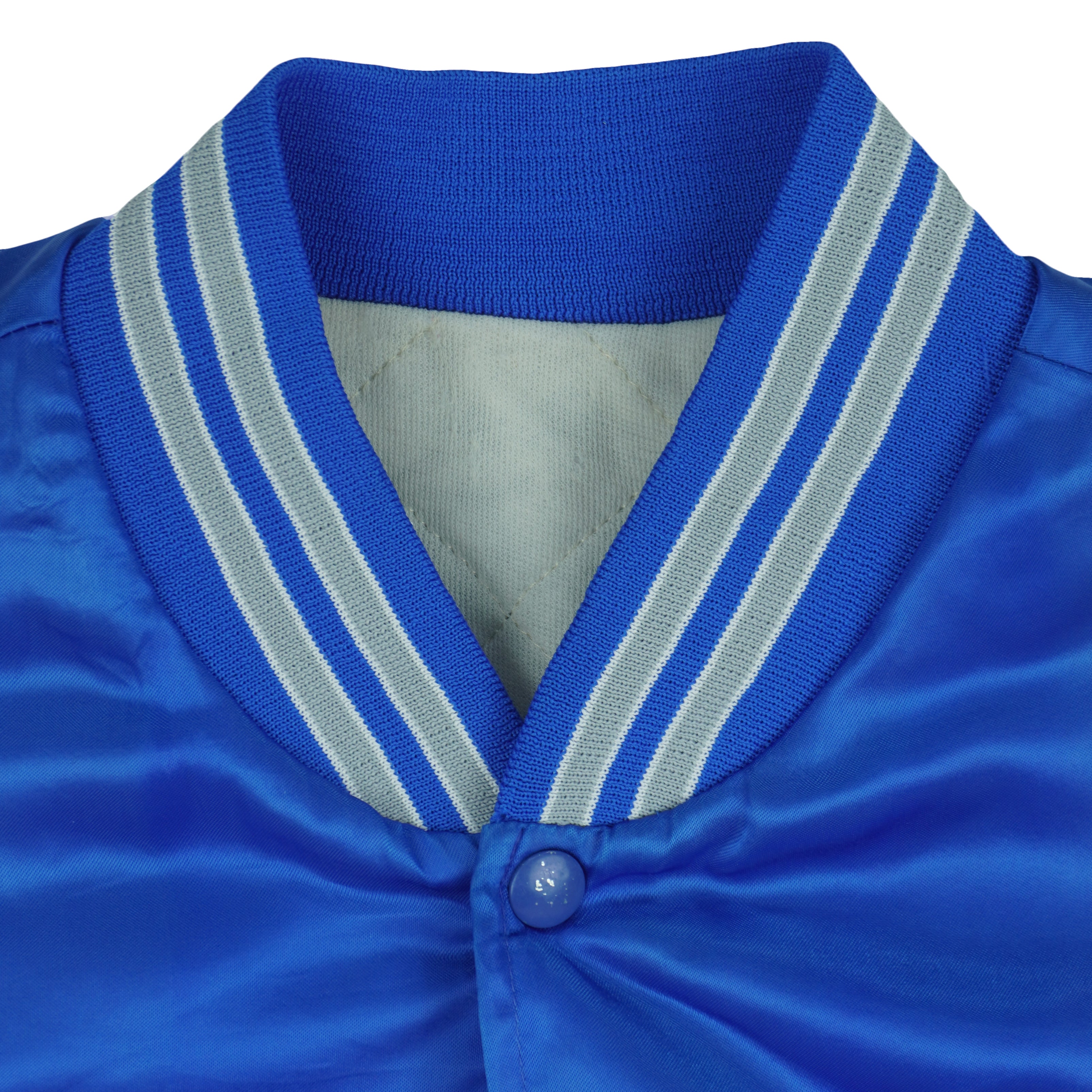 NFL - Blue Detroit Lions Satin Jacket 1990s Medium Vintage Retro Football