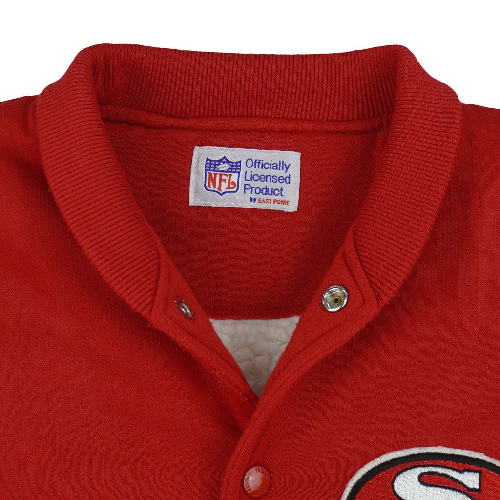 NFL (East Point) - San Francisco 49ers Button-Up Fleece Jacket 1990s Large Vintage Retro Football