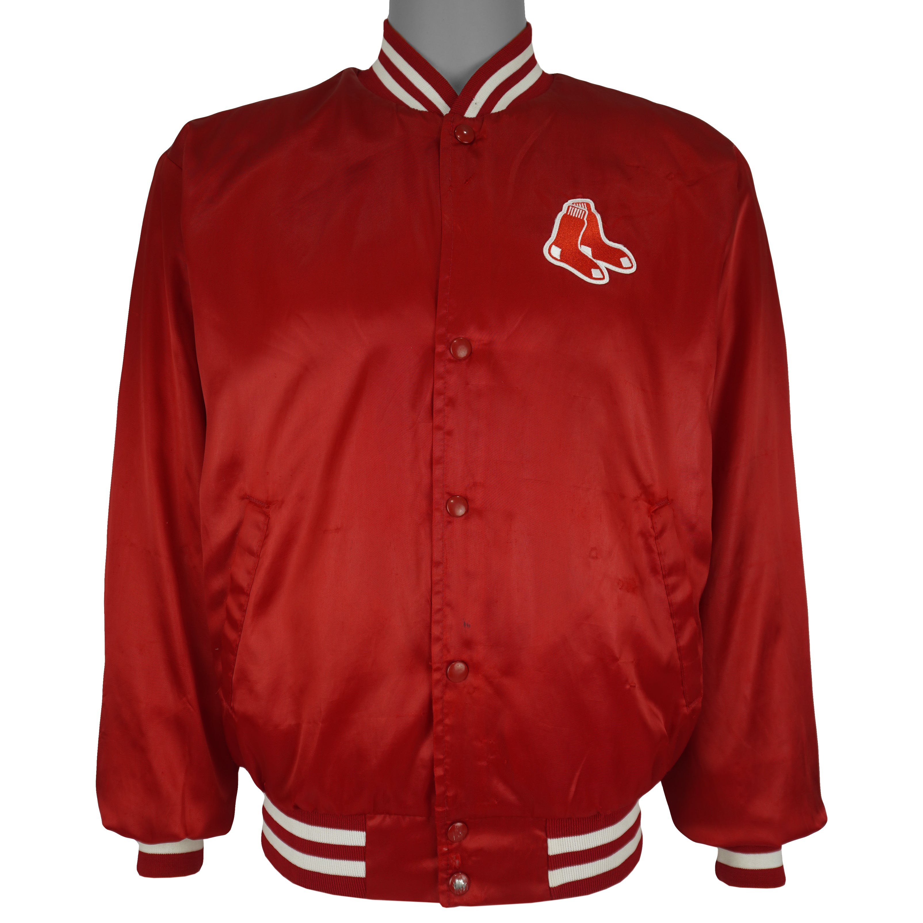 MLB (Swingster) - Boston Red Sox Satin Jacket 1990s Large Vintage Retro Baseball