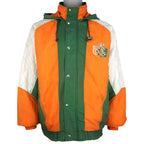 Starter (NCAA) - Miami Hurricanes Hooded Puffer Jacket 1990s Medium Vintage Retro