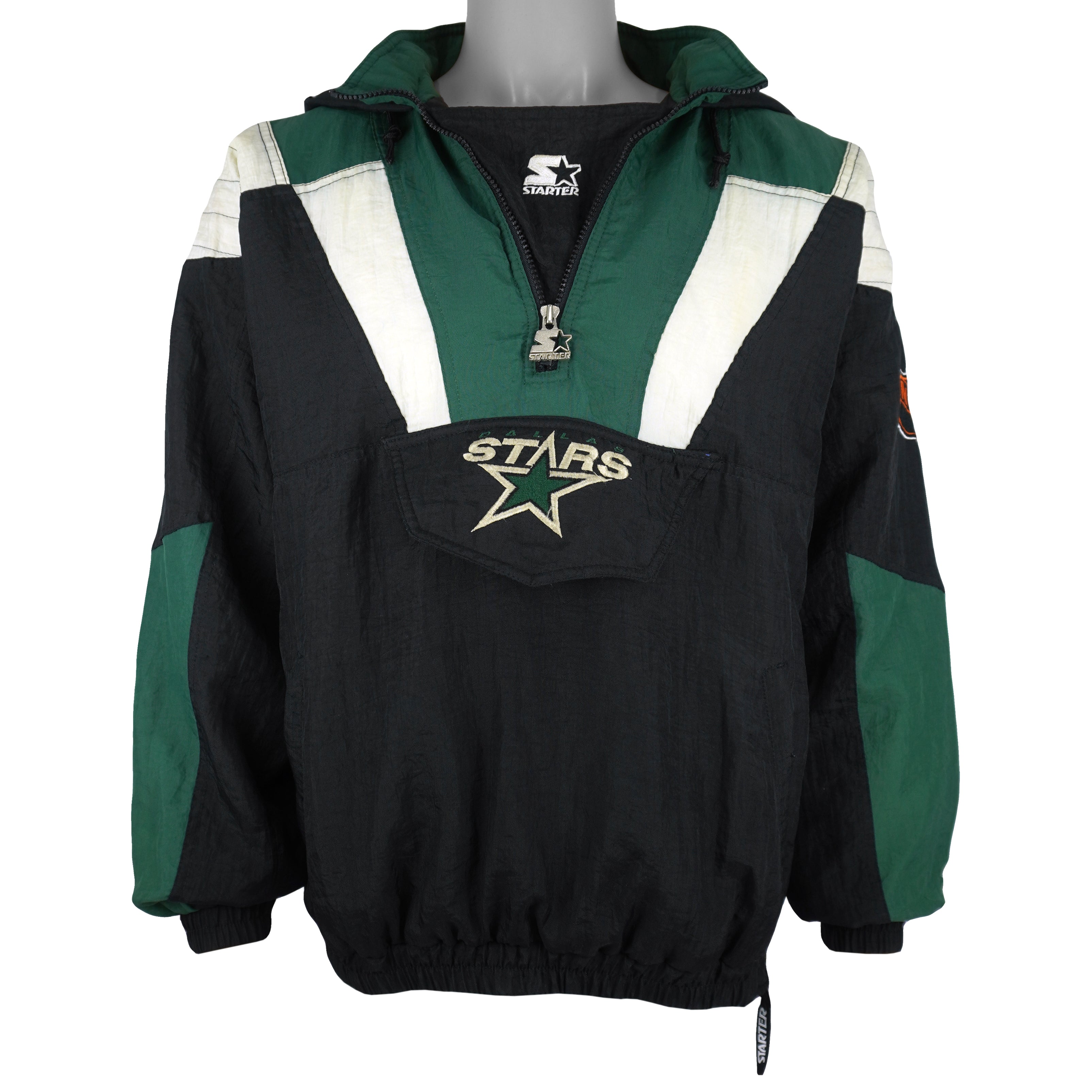Starter (NHL) - Dallas Stars 1/4 Zip Puffer Jacket 1990s X-Large Vintage Retro Hockey