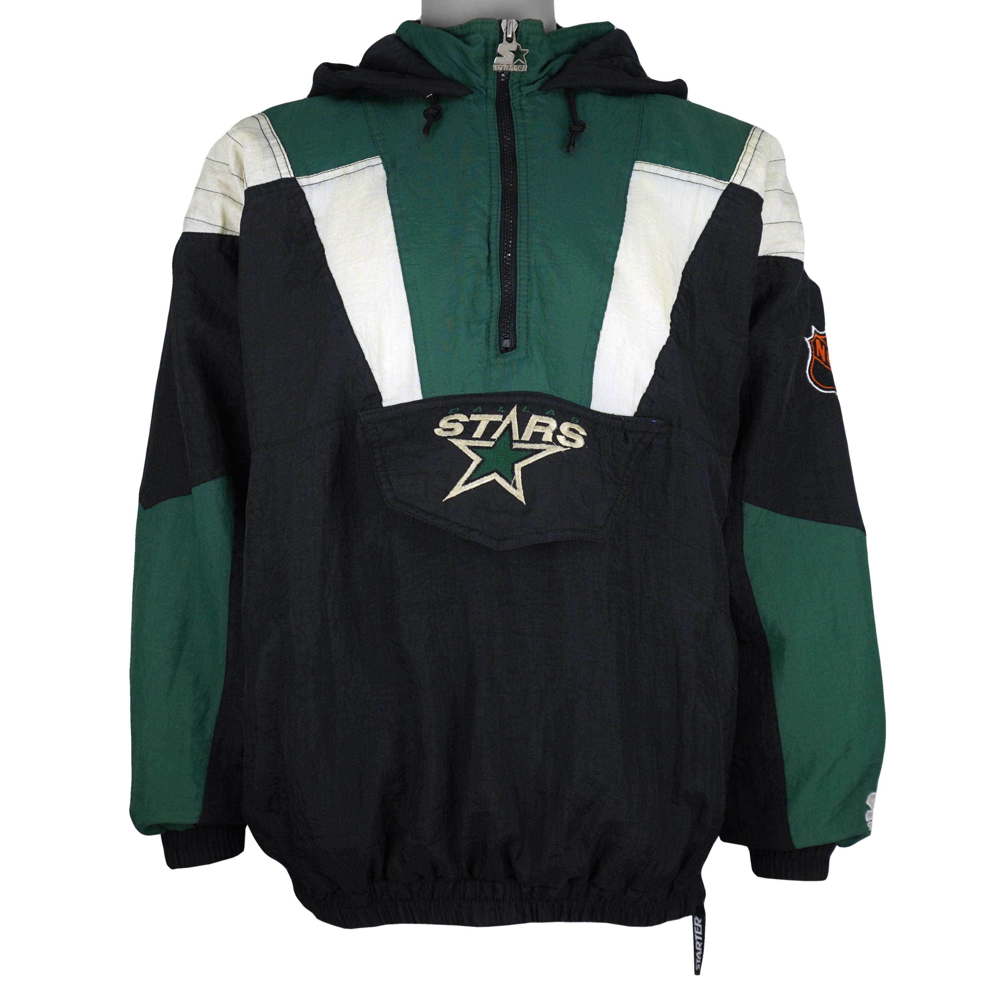 Starter (NHL) - Dallas Stars 1/4 Zip Puffer Jacket 1990s X-Large Vintage Retro Hockey