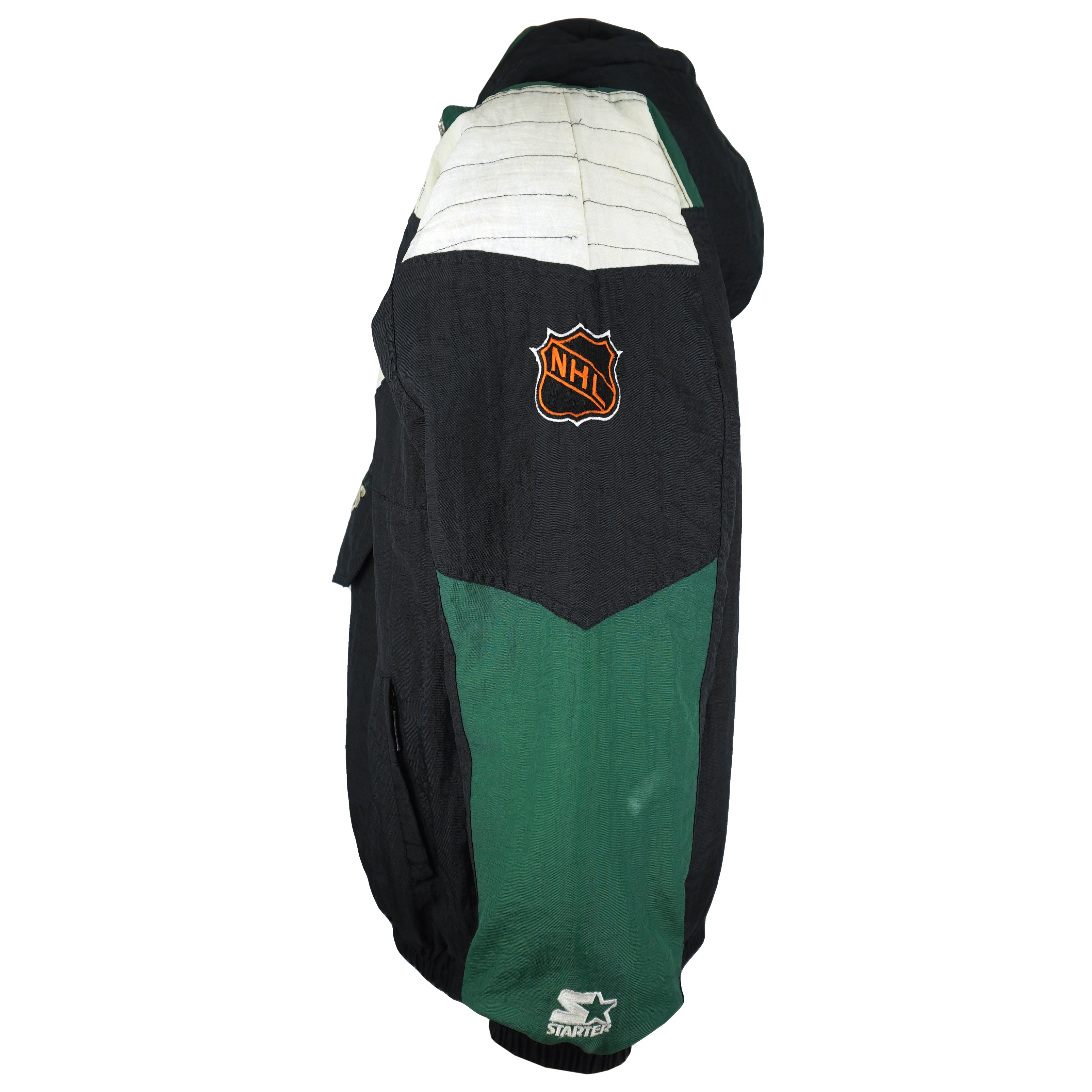 Starter (NHL) - Dallas Stars 1/4 Zip Puffer Jacket 1990s X-Large Vintage Retro Hockey