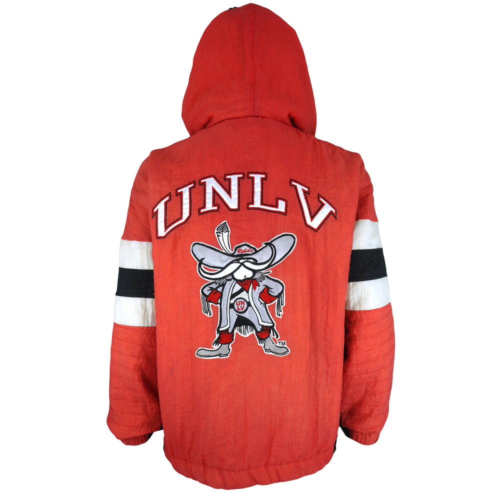 NCAA (Prime Ticket) - UNLV Runnin Rebels Hooded Puffer Jacket 1990s Large Vintage Retro