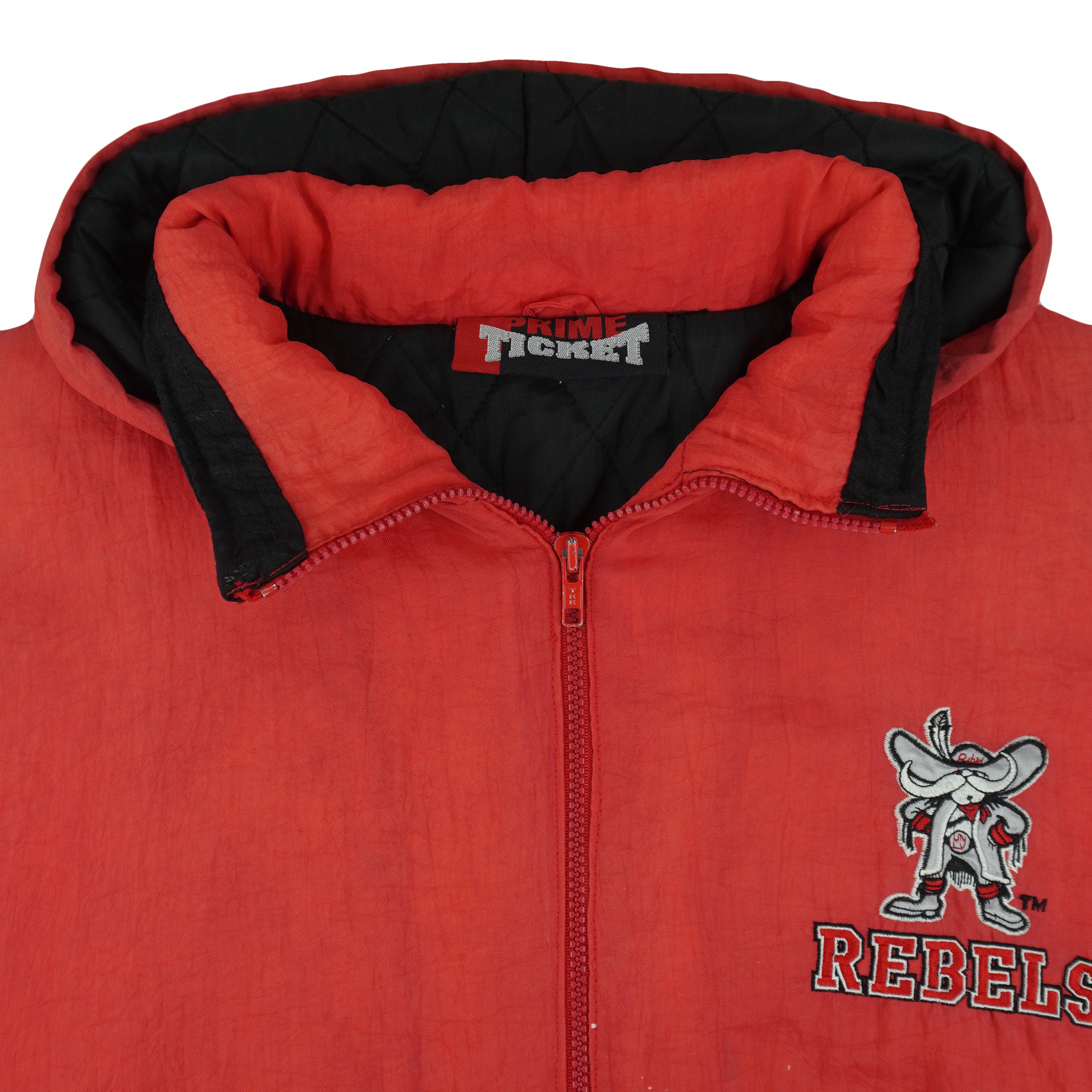NCAA (Prime Ticket) - UNLV Runnin Rebels Hooded Puffer Jacket 1990s Large Vintage Retro