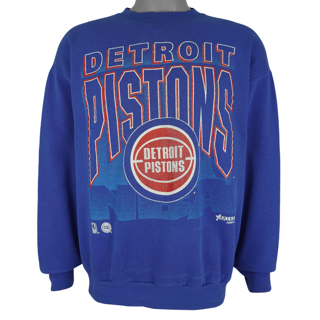 NBA (Artex) - Detroit Pistons Sweatshirt 1990s Medium Vintage Retro Basketball