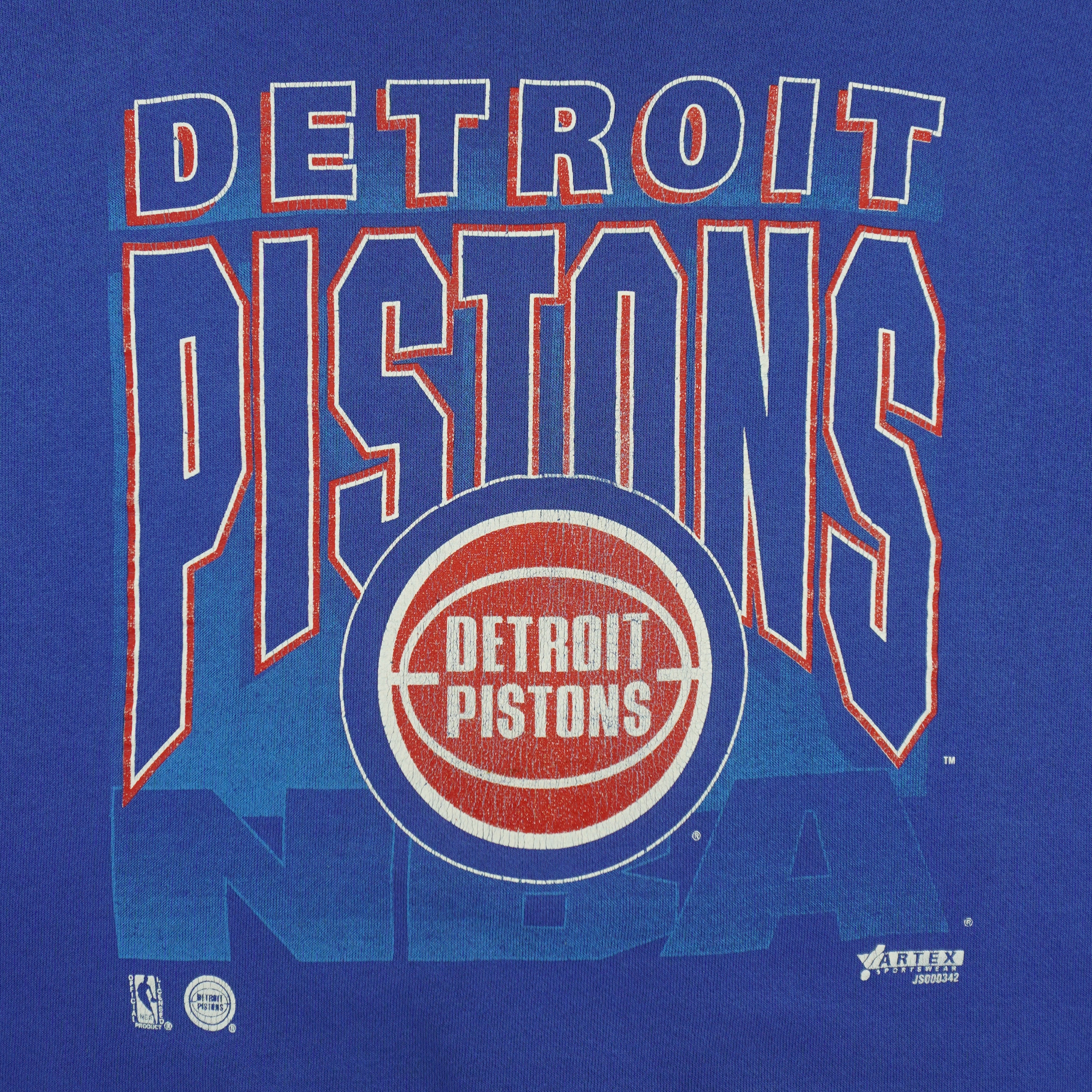 NBA (Artex) - Detroit Pistons Sweatshirt 1990s Medium Vintage Retro Basketball