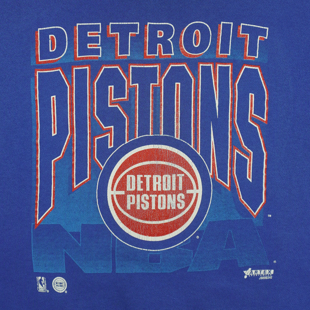 NBA (Artex) - Detroit Pistons Sweatshirt 1990s Medium Vintage Retro Basketball