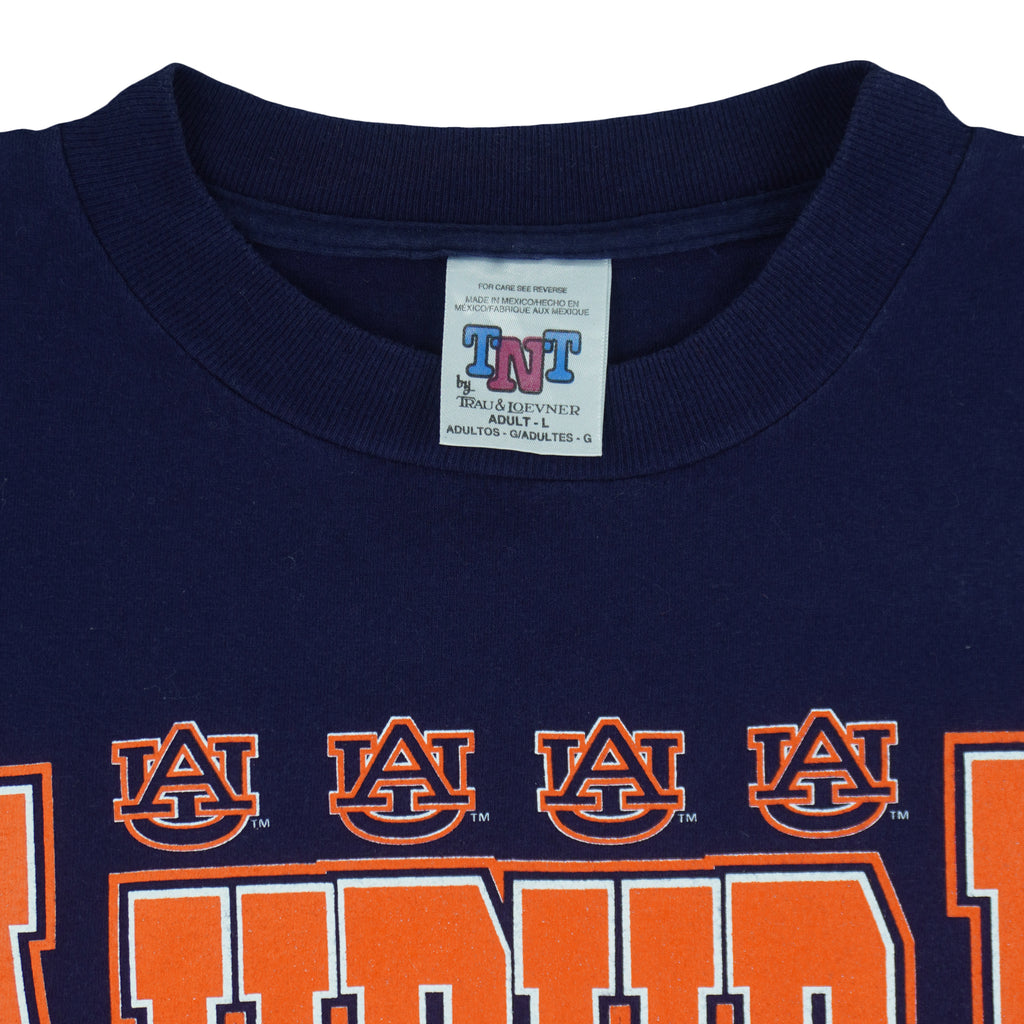 NCAA (TNT) - Auburn Tigers Big Spell-Out T-Shirt 1990s Large Vintage Retro