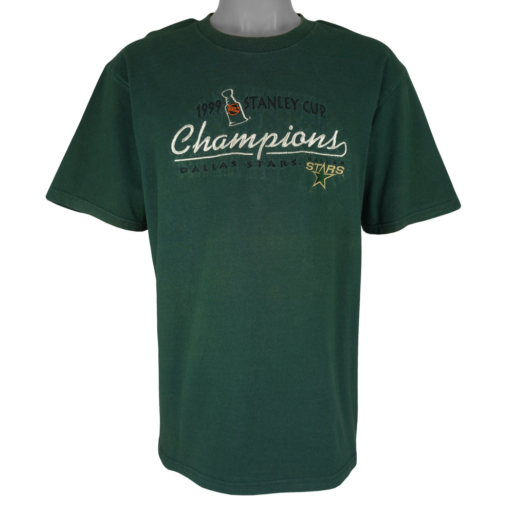 NHL (Lee) - Dallas Stars Stanley Cup Champions Embroidered T-Shirt 1999 Large Vintage Retro Hockey