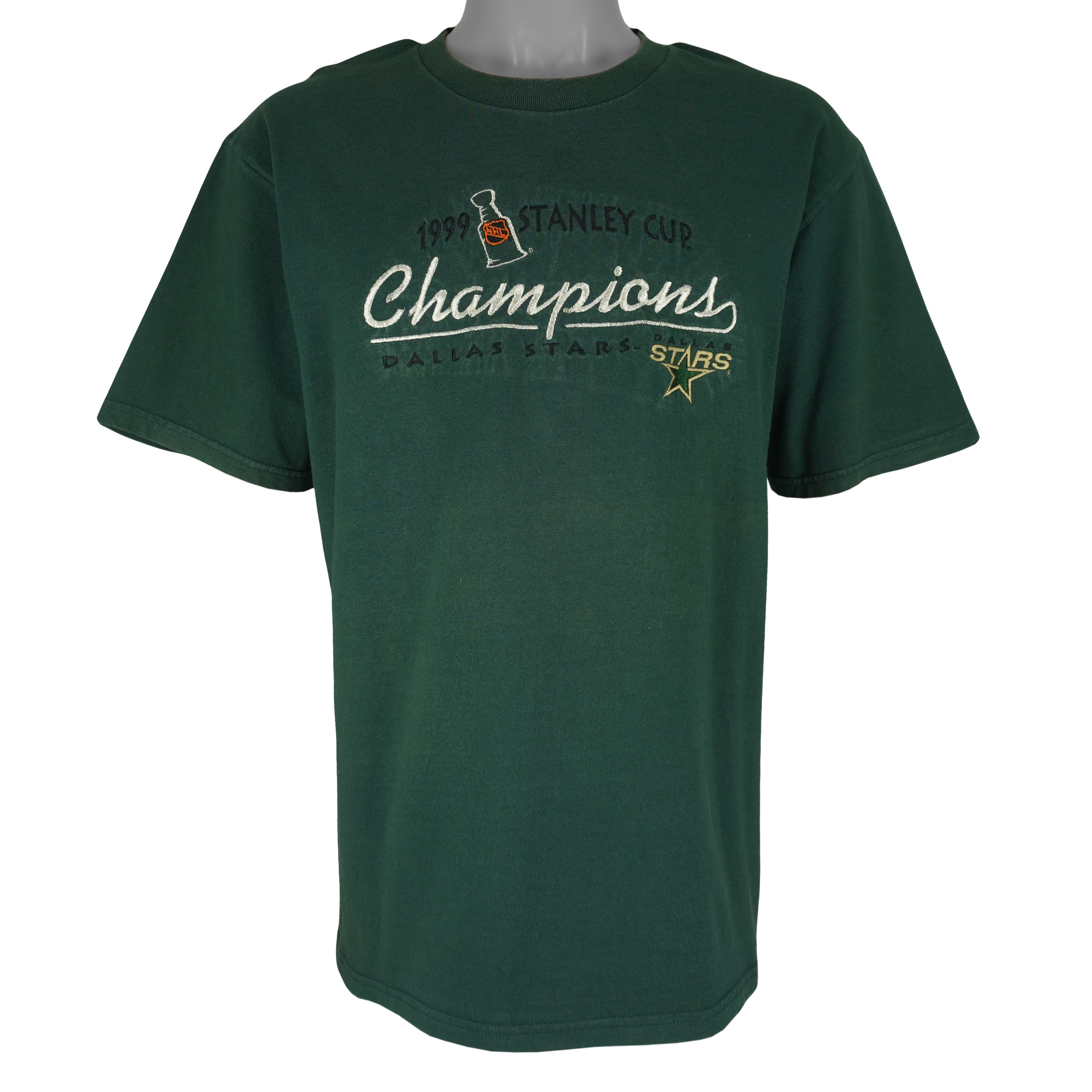 NHL (Lee) - Dallas Stars Stanley Cup Champions Embroidered T-Shirt 1999 Large Vintage Retro Hockey