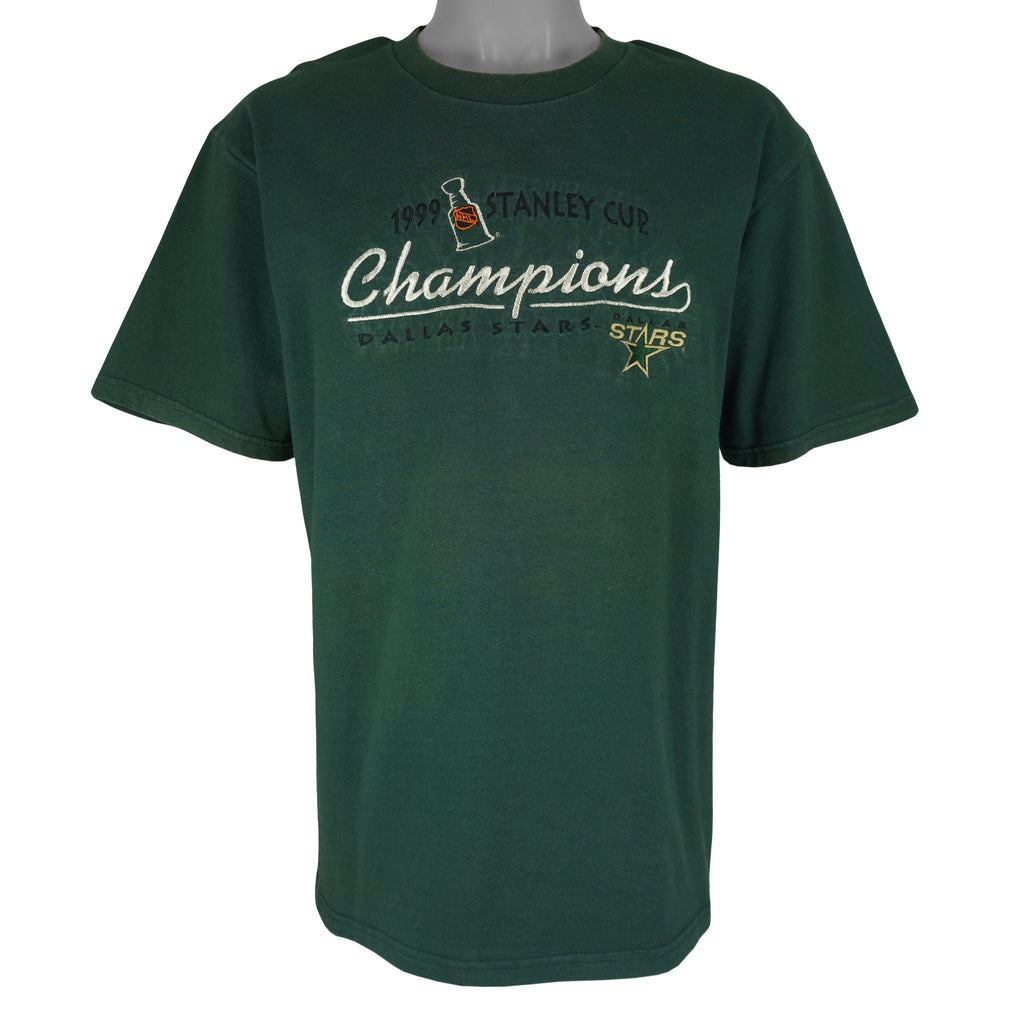 NHL (Lee) - Dallas Stars Stanley Cup Champions Embroidered T-Shirt 1999 Large Vintage Retro Hockey