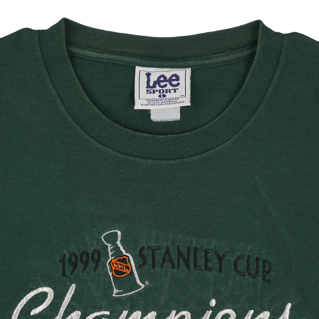 NHL (Lee) - Dallas Stars Stanley Cup Champions Embroidered T-Shirt 1999 Large Vintage Retro Hockey