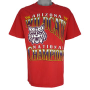 NCAA (Hanes) - Arizona Wildcats National Champions T-Shirt 1997 Large Vintage Retro