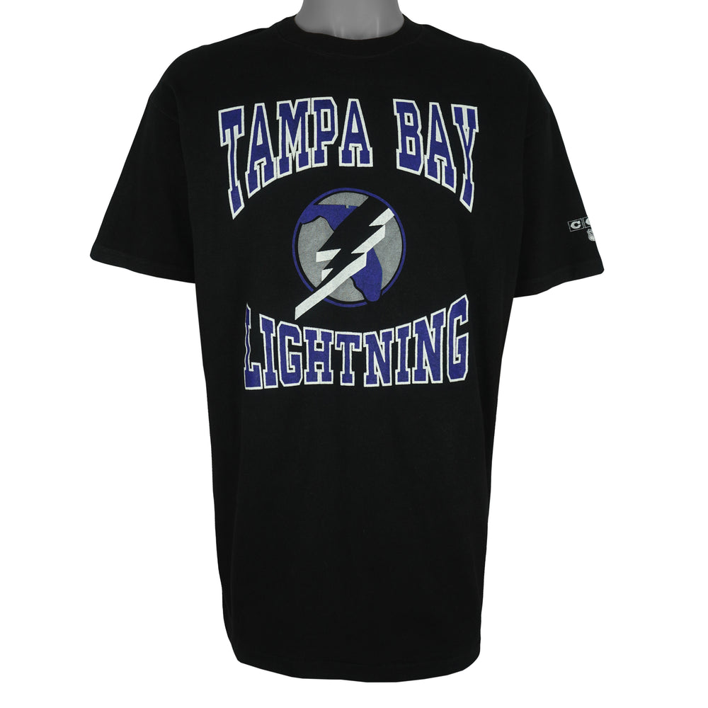 NHL (Hanes) - Tampa Bay Lightning Single Stitch T-Shirt 1990s X-Large Vintage Retro Hockey