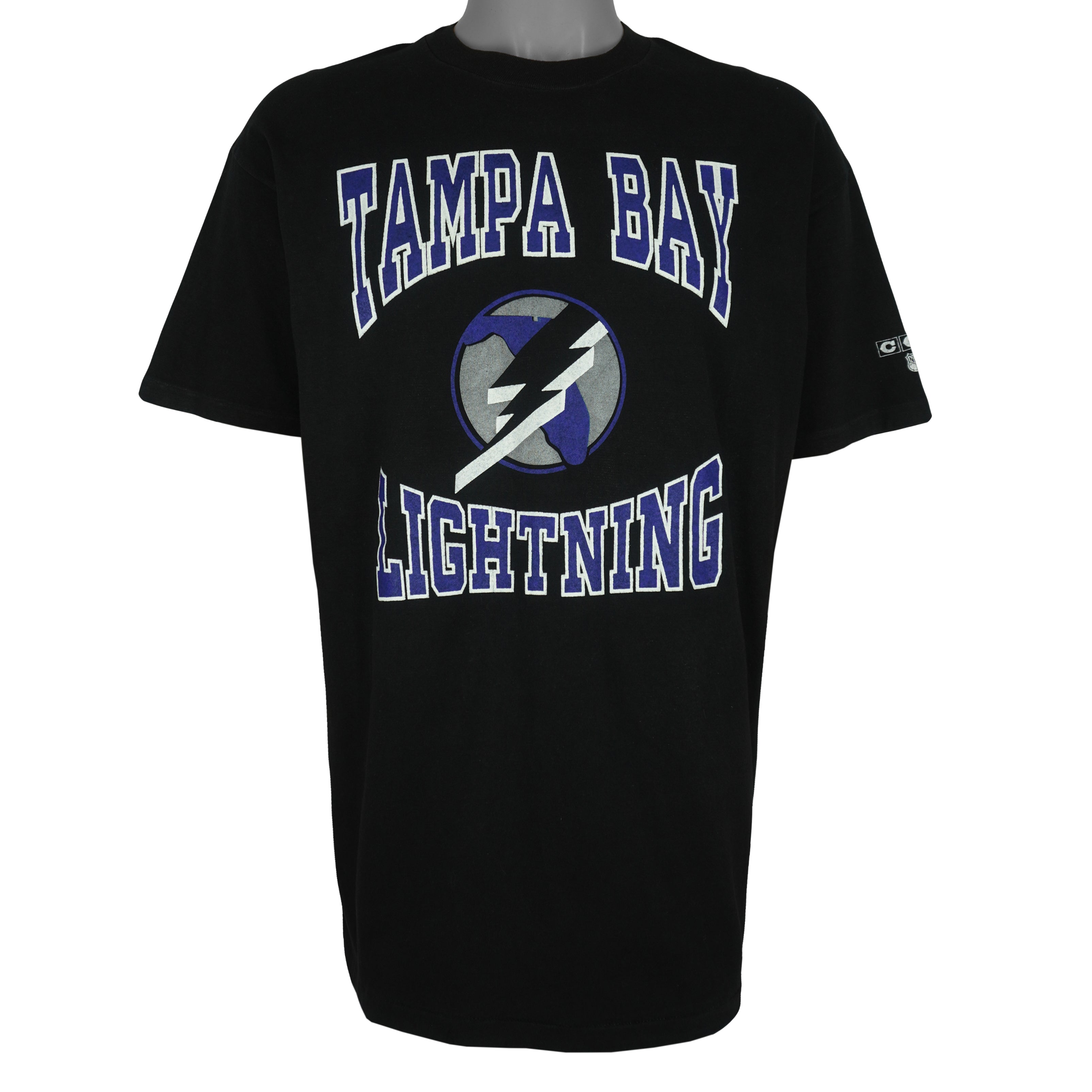 NHL (Hanes) - Tampa Bay Lightning Single Stitch T-Shirt 1990s X-Large Vintage Retro Hockey