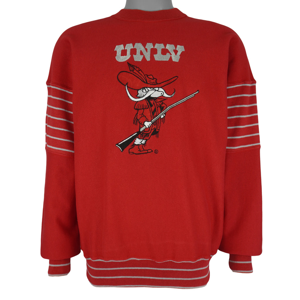 NCAA (Legends) - Red UNLV Runnin' Rebels Crew Neck Sweatshirt 1990s Medium Vintage Retro
