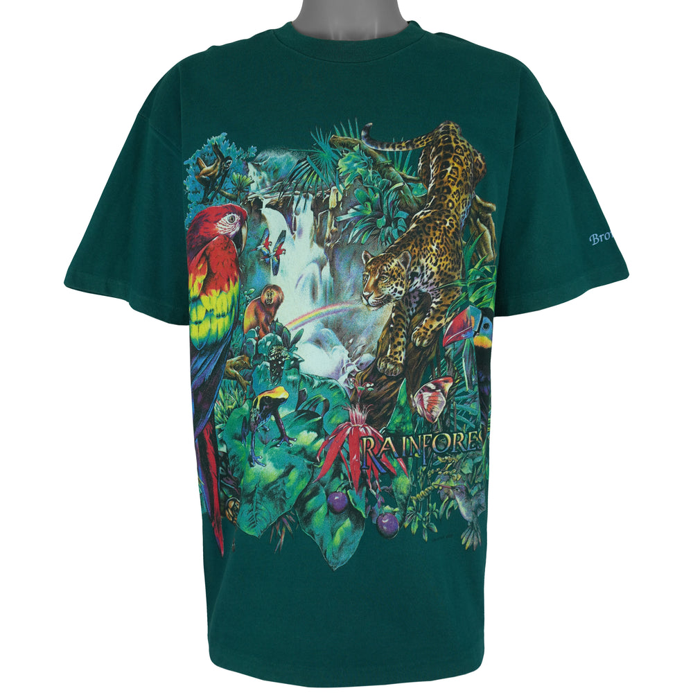 Vintage (Habitat) - Rainforest Bronx Zoo Animals T-Shirt 1990s X-Large Vintage Retro