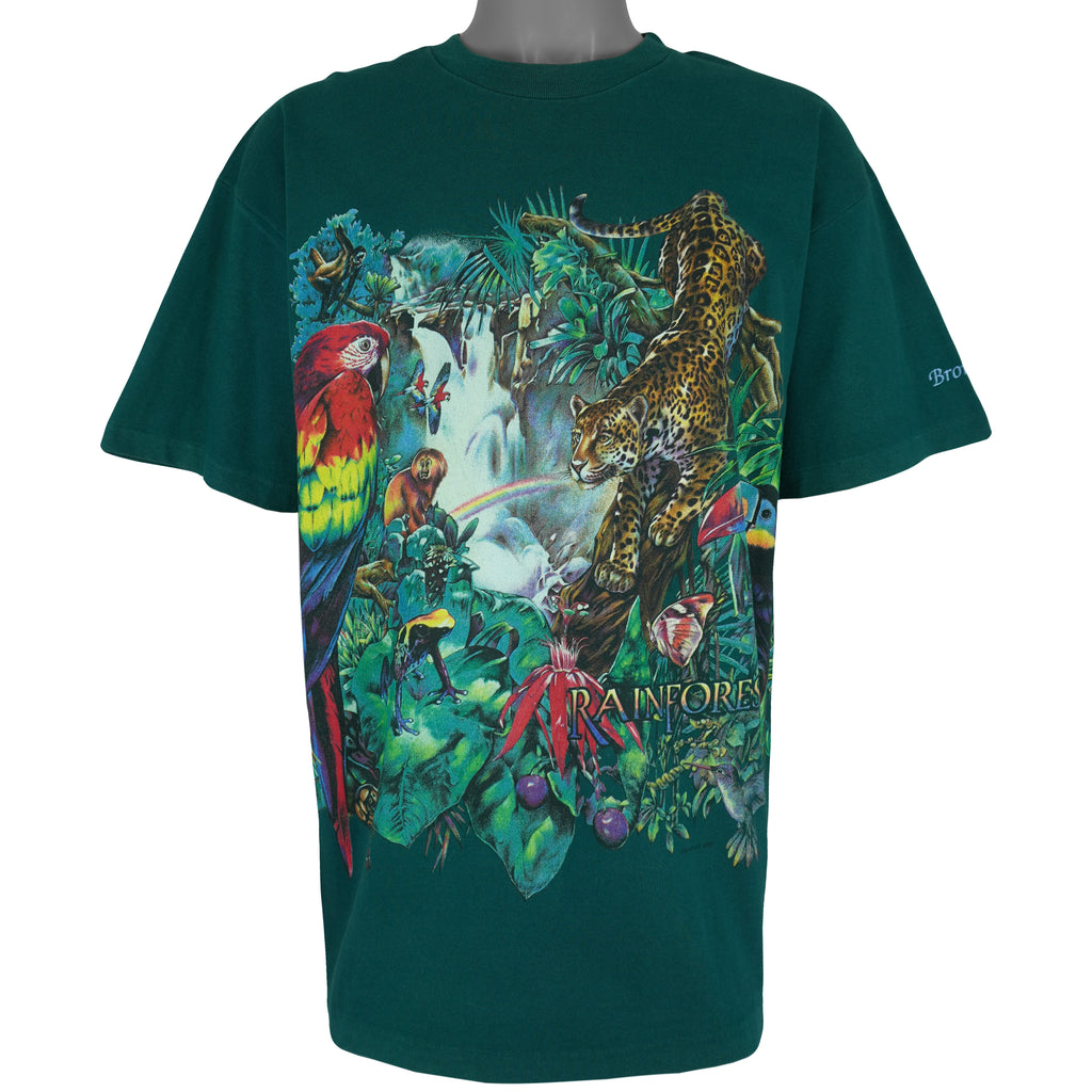 Vintage (Habitat) - Rainforest Bronx Zoo Animals T-Shirt 1990s X-Large Vintage Retro