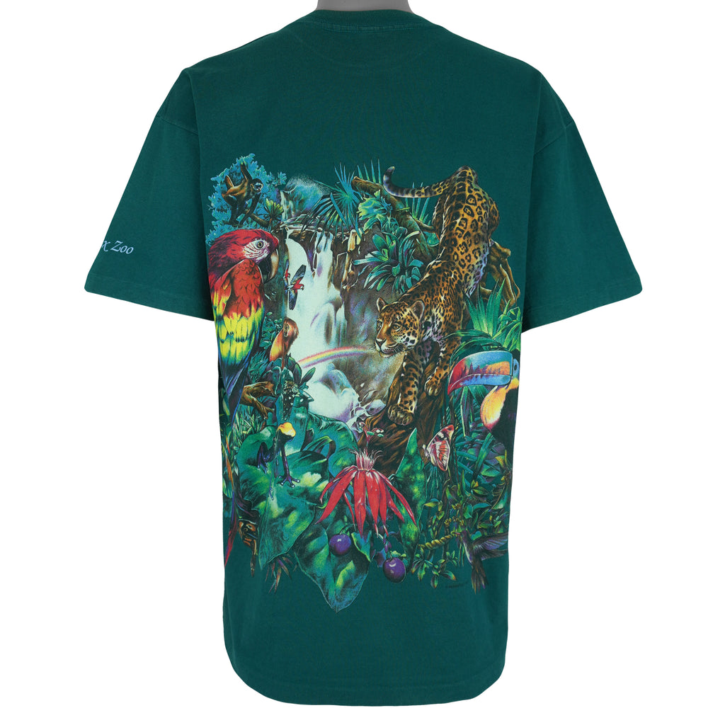 Vintage (Habitat) - Rainforest Bronx Zoo Animals T-Shirt 1990s X-Large Vintage Retro