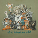Vintage (Jerzees) - All My Friends Are Wild! Crew Neck Sweatshirt 1996 Large Vintage Retro